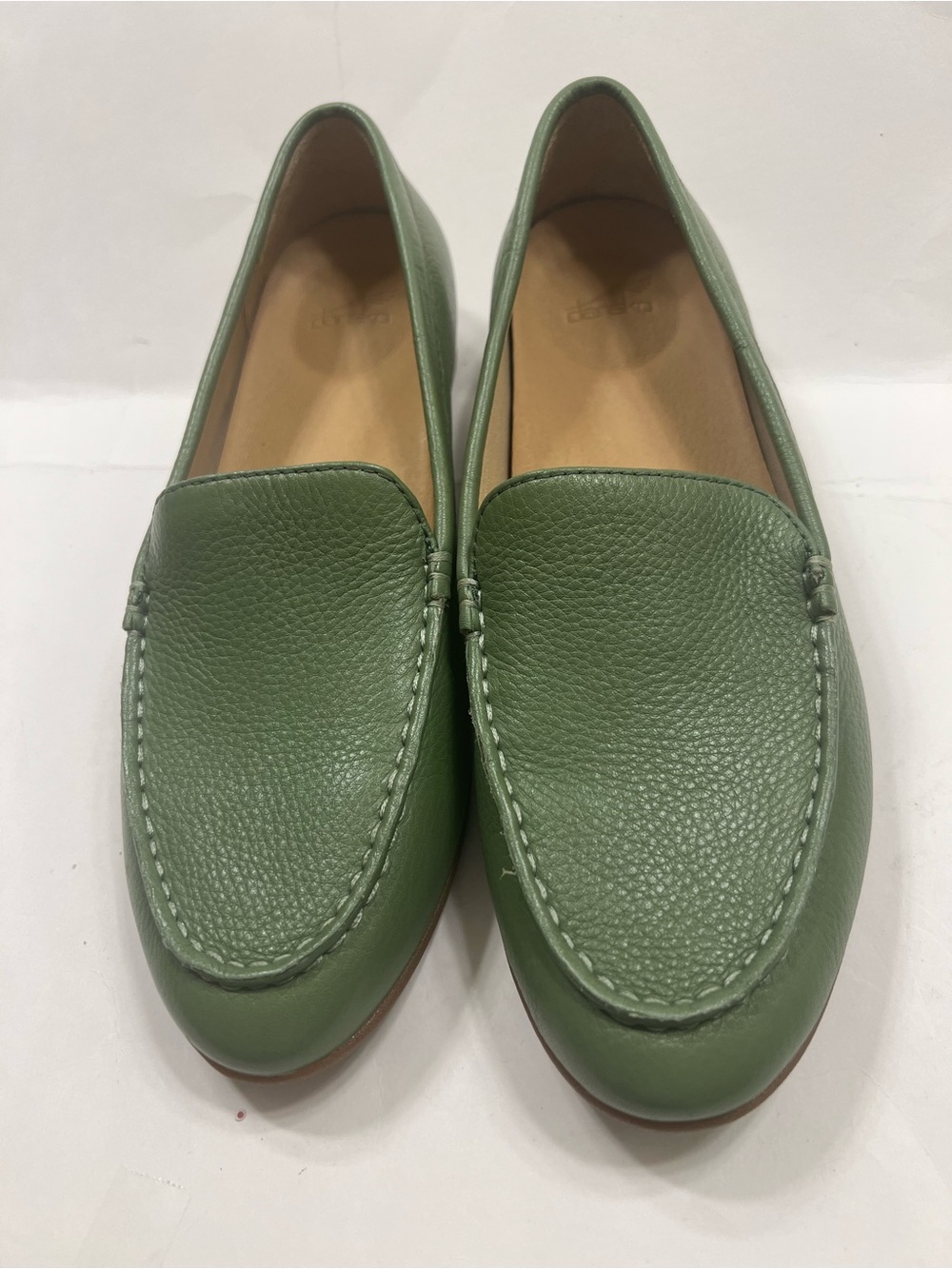 Dansko Olive Green Leather Slip-On Loafers Size 38 (8) NWOT